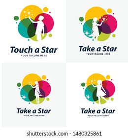 Set of Reach a Star Logo Design Templates
