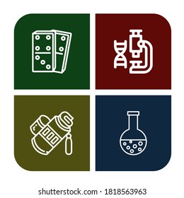Set of reaction icons. Such as Dominoes, Laboratory, Tube, Chemistry , reaction icons