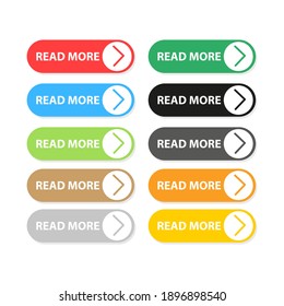 Set Read More buttons. Vector Illustration