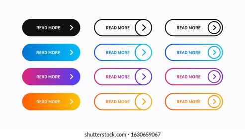 Set of Read More web buttons vector design.