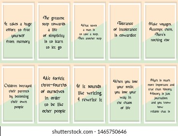 Set of ready to post in social media quotes for blogger about motivation, inspiration and success. Positive sayings for every day