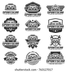 A set of ready to use template of Sports Car Logo or icon