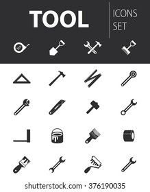 Set of ready-made simple vector icons: tool