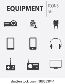 Set of ready-made simple vector icons: electronic equipment
