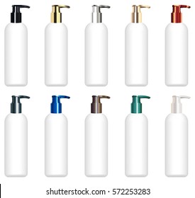 set of a real colorful cosmetic tube vector