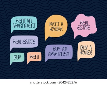 conjunto de burbujas inmobiliarias