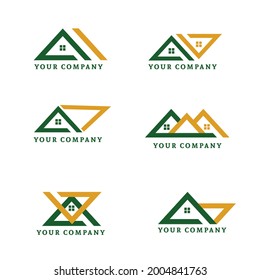 Set of real estate building monogram logo design template. Logo can be used for icon, brand, identity, architecture, and business company design vector