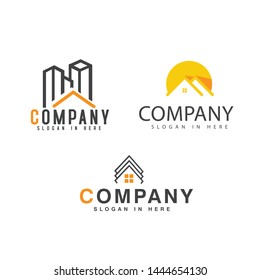 Set of real estate building vector concept logo