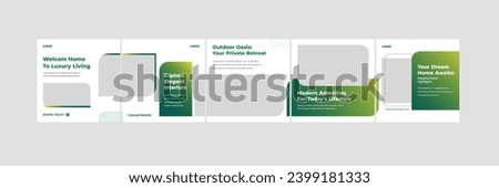 Set of real estate carousel template for instagram, editable multipurpose colroful carousel design, abstract social media carousel post design
