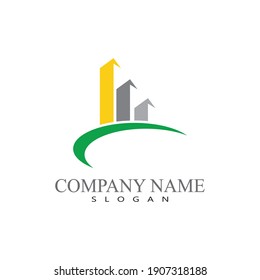 Set Real estate and home buildings logo icons template