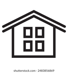 Conjunto de iconos de línea fina de bienes raíces y casas. Contiene íconos como área, llave de mano, hogar inteligente, contacto y Asistencia, departamentos y más