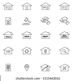 Set of real estate icon on white background