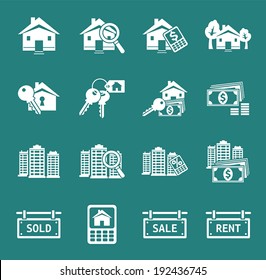 Set Real Estate Icons Signs Vector Stock Vector (Royalty Free ...