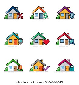 Set of real estate icons. Vector illustration