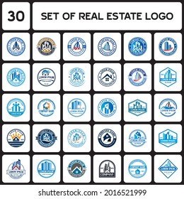 un conjunto de logotipo inmobiliario , un conjunto de logotipo de construcción