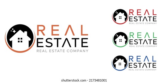 Set of Real Estate logo design. Minimalist  and modern real estate logo luxury home vector icon.