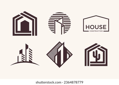 Set Set bestehend aus Logo-Design-Element Vektorsymbol mit kreativer Idee