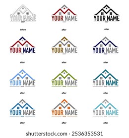 set of real estate logos vector illustration