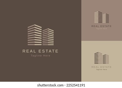 Set of real estate property logo vector design template with different color style
