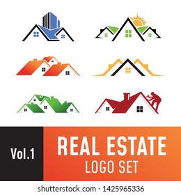 Set of real estate template, suitable for real estate, property, roofing, and construction related business.