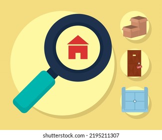 conjunto de bienes inmuebles, estilo vectorial