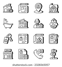 Set of real estate vectors  icons is here with editable quality. 