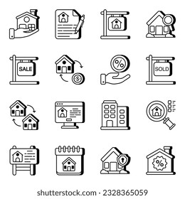 Set of real estate vectors  icons is here with editable quality. 