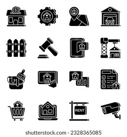 Set of real estate vectors  icons is here with editable quality. 