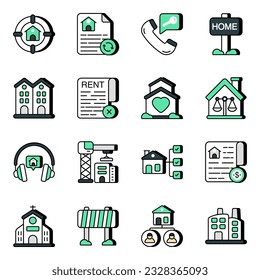 Set of real estate vectors  icons is here with editable quality. 