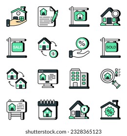 Set of real estate vectors  icons is here with editable quality. 