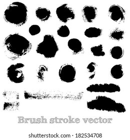 Set of real round brush strokes vector