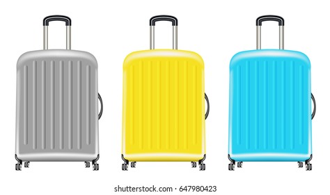 set of a real wheeled travel bag 