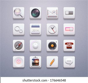 Set Realistic 3d Icons Set Plastic Stock Vector (Royalty Free ...