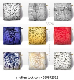 Set of realistic 3d throw pillows. Apartment interior design element. Cushions isolated on a white background.