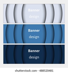 Set of realistic abstract banners with shadows. Web banners set. Creative design. Vector illustration.