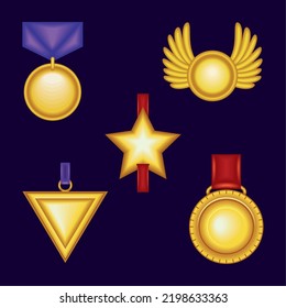 conjunto de premios realistas, diseño