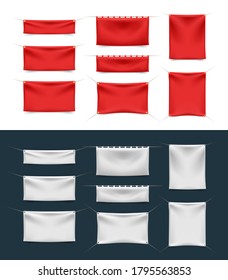 Set of Realistic Banner with Folds . Isolated Vector Elements