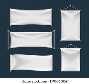 Set of Realistic Banner with Folds . Isolated Vector Elements