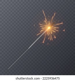 Conjunto de efectos de luz bengalí realistas aislados en fondo transparente, efecto de luz de decoración para el diseño de tarjetas de felicitación navideñas navideñas navideñas de navidad.