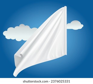 set of realistic blank flags mockup illustration 
