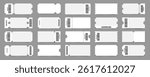 Set of realistic blank mockup for ticket, coupon, voucher, boarding airplane, theatre or cinema seats. Vector designe template
