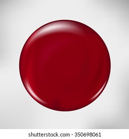 Set of realistic blood drops. Vector illustration of red ink dot. Crimson shape with gradients and highlights. Abstract texture for your design and business.