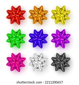 Set of realistic bows isolated on White background. EPS 10 vector.