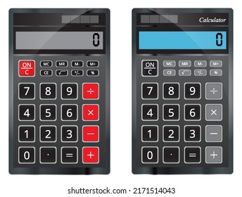 Set Realistic Calculator Isolated Stock Vector (Royalty Free ...