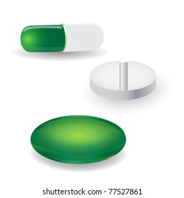 set of realistic capsules and medicines - eps 10