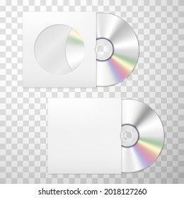 Blank CD Template on Transparent Background With Shadow. Vector