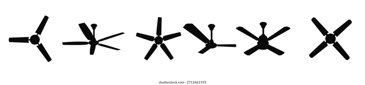 conjunto de vetores de ventilador de teto realistas