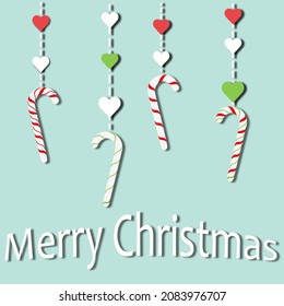 Set of realistic Christmas candy cane. Vector illustration icon isolated.