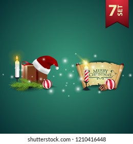 Set of realistic Christmas icons