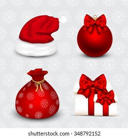 Set of realistic Christmas objects